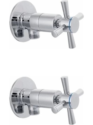 SHN 2 Li Artı Aç Kapa 4 Kollu Krom Çevirveli Taharet Musluğu