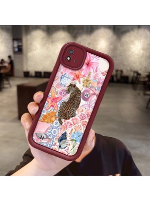 HONTINGA Realme C20 ile Uyumlu Kılıfı Düşüme Önleyici Basitlik Anti Düşme Kamera Korumali Süs Eşyası Bordo Desen Yumuşak Silikon Telefon Kılıfı Kadın ve Erkek Için Uygundur K2-7133