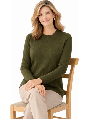 Mutlu City Kadın Yüksek Kalite Soğuk Iplik Triko Örgü Anne Kazak Bluz 3056