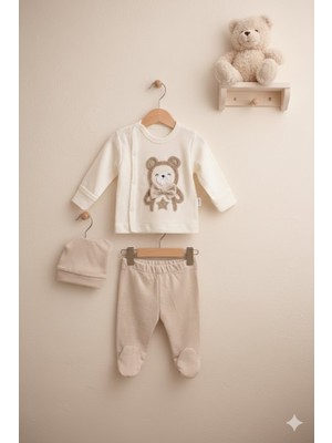 Süzine Nakışlı Erkek Bebek Yenidoğan 3' Lü Bebek Seti - Babycan