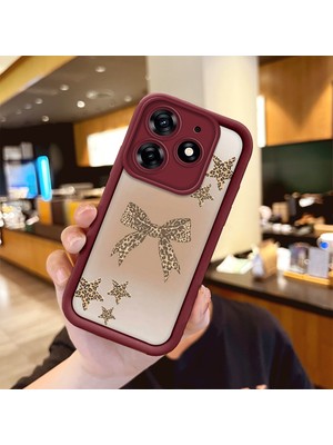 HONTINGA Tecno Spark 10 Pro 4g ile Uyumlu Kılıfı Düşüme Önleyici Basitlik Anti Düşme Kamera Korumali Düğme Bordo Desen Yumuşak Silikon Telefon Kılıfı Kadın ve Erkek Için Uygundur K2-7128