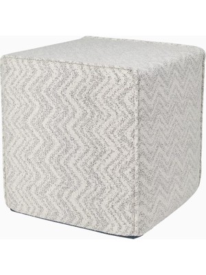 Missoni Columbia Zigzag Jakarlı Küp Bej Puf, Lüks Italyan Tasarım
