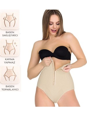 Bipamuk Kadın Agraflı Yüksek Bel Slip Korse Bel ve Karın Toparlayıcı
