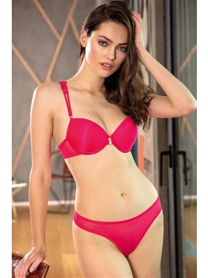 Aria's Closet Balenli Destekli Dolgulu Sırt Detaylı Dantelli Sütyen ve String Takım