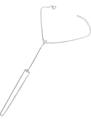 Mistik Silver Modern Tasarım Gurmet Zincir Gümüş Şahmeran Bileklik – 925 Ayar - Rodyum Renk