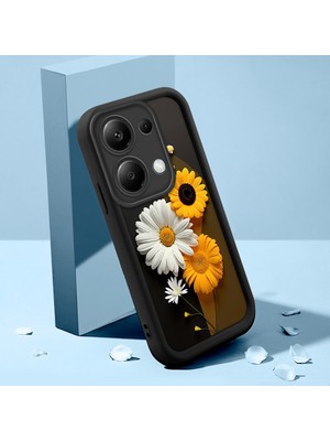 HONTINGA Xiaomi Redmi Note 13 Pro 4g ile Uyumlu Kılıfı Düşüme Önleyici Basitlik Anti Düşme Kamera Korumali Güzel Kelebek Siyah Desen Yumuşak Silikon Telefon Kılıfı Kadın ve Erkek Için Uygundur K2-0251