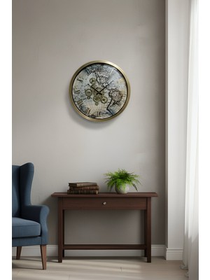 VaLume Metal, 60CM Çarklı Duvar Saati