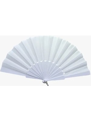 Nevamel Plastik Kumaş Yelpaze 12'li Beyaz