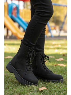 Ayk's Tuno 07 Içi Polarlı Kaymaz Taban Siyah Zümrüt Kız Çocuk Bot