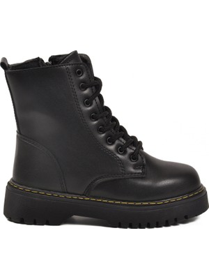 Ayk's 05 Içi Kürklü Kalın Taban Siyah Kız Çocuk Bot