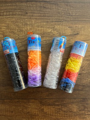 Gülümse Gel 4 Kutu Tüp Içinde Renkli  Siyah Şeffaf Saç Örgü Lastiği Perma Ince Lastik Toka