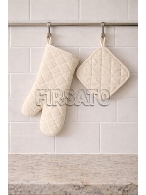 Fırsato Termo Yanmaz ve Isıya Dayanıklı Fırın Eldiveni 18 x 37 cm 2 Li Eldiven