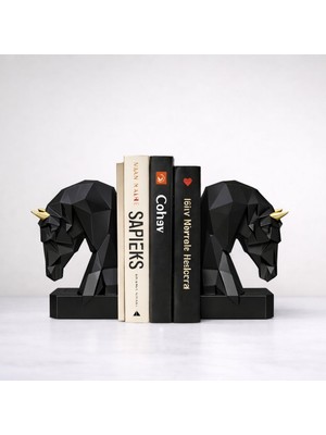 Doremcy Kübik At Başı Kitap Tutacağı Biblo 10X19 cm | Dekoratif Kitap Desteği | Gold – Gümüş – Siyah – Beyaz