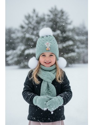 Kitti Kız Çocuk Atkı Bere Eldiven 3'lü Takım (1-4 Yaş)