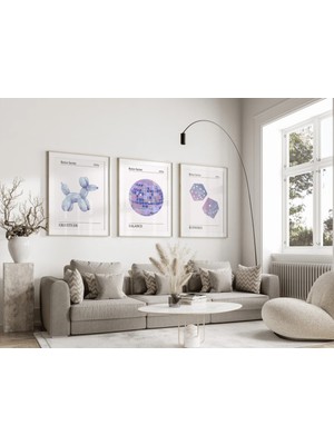 Pam Studio Retro Serisi Poster Seti – Euphoria Balance Gratitude 3’lü Modern Sanat Duvar Tablosu