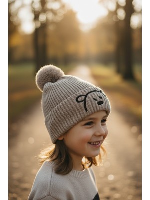 Kitti Erkek Çocuk 1-4 Yaş Içi Polarlı  Ayıcık Bere