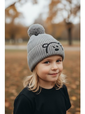 Kitti Erkek Çocuk 1-4 Yaş Içi Polarlı  Ayıcık Bere