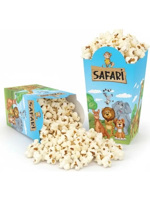 Safari Temalı Mısır Kutusu 8'li Popcorn Kutusu
