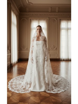 S&G Gelinlik 3 mt Uzun Duvak