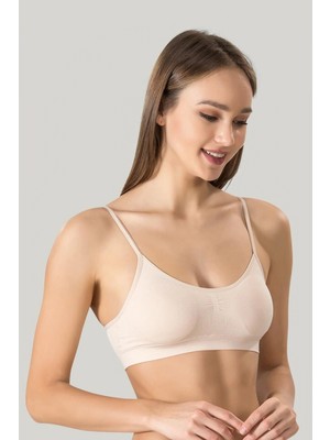 Marsilyan Kadın Ince Askılı Pedli Büstiyer Yarım Atlet Sütyen 3'lü Set.