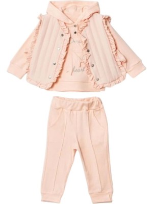 Gültekin Bebe Hippıl Çiçekli Yelekli 3 Lü Takım 6-18 AYLIK-5230508 - Somon