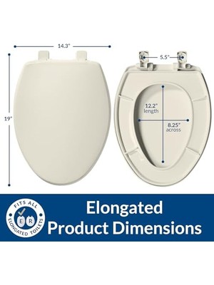 7300SLEC 346 Klozet Kapağı Yavaş Kapanır ve Kolay Temizlenir, Bisküvi/keten Için 1 Paket Uzatılmış