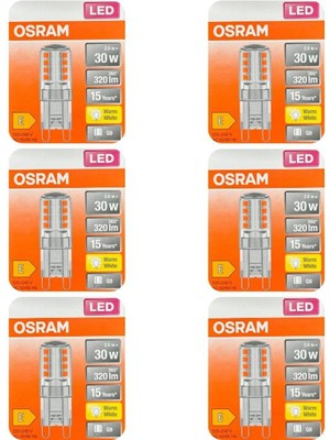 LED Star Pin 6'lı Paket cl 30 2.6W 2700 Kelvin Warm Işık G9 Duy