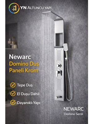 Newarc Domino Duş Paneli Krom 440971