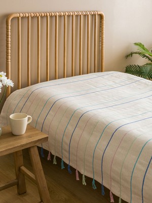 Lc Waikiki Yeni Sezon Püsküllü Tek Kişilik Yatak Örtüsü 130X170 cm