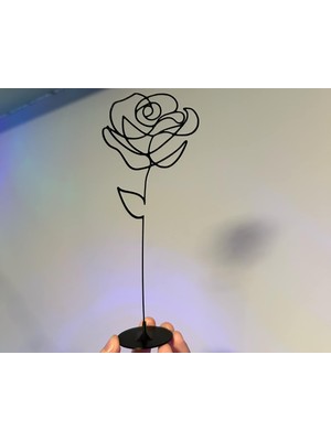 WaveOra Sevgililer Günü Için Hediye Gül Silueti Dekoratif Biblo