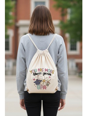 giftkonsept You Are More Than Your Gpa Komik Motivasyon Büzgülü Ayarlanabilir Ham Bez Sırt Çantası