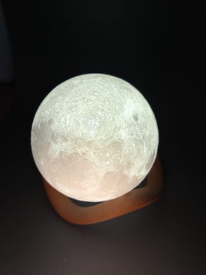 3Defa Craft Ay Küresi Masa Lambası – 3D Yazıcı Üretimi Dekoratif Gece Lambası (E14 Duy)