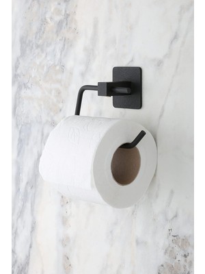 Hype Store Yapışkanlı Siyah Kare Açık Tuvalet Kağıtlığı Wc Kağıtlık Tuvalet Kağıdı Askısı