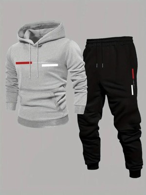 Bellanova Erkek Parıs Baskılı Kapüşonlu ve Eşofman Altı Takımı