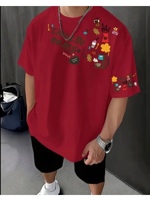 Amor Man Büyük Beden Özel Tasarım Chıllth Reads Baskılı %100 Pamuk Yeni Sezon Erkek T-Shırt