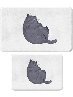 Hype Store Monnhein Sevimli Tasarımlı Mikrofiber Banyo Paspası, Kaymaz Taban, Makinede Yıkanabilir (70_BPSM, 2'