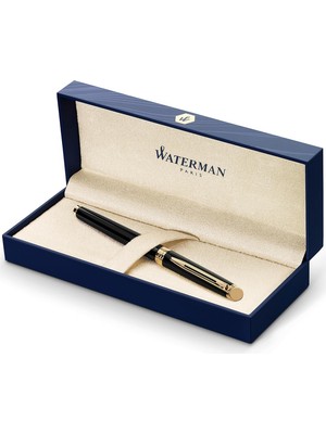 Hype Store Waterman Expert Paslanmaz Çelik Altın Tasarımlı Dolma Kalem, Orta Kalınlıkta Uç, Mavi Mürekkep