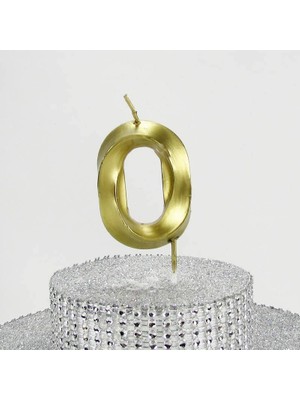 Hype Store Parti Vitrini 0 Sıfır Rakamlı Gold (Altın) Mum 6.5 cm