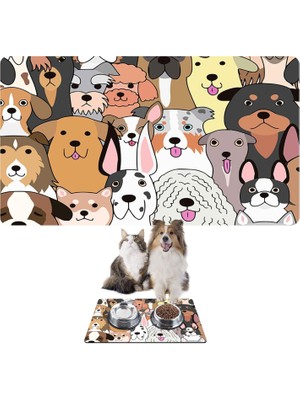 Hype Store Monnhein Mama ve Su Evcil Hayvan Beslenme Matı, Kolay Temizlenen Emici Su Geçirmez Kumaş, Küçük Orta