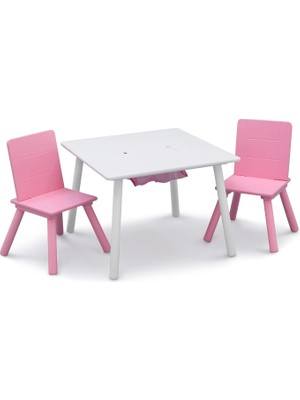 Hype Store Children Çocuk Masa ve Sandalye Seti, Saklamalı (2 Sandalye Dahil)