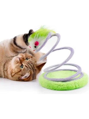 Hype Store Emey Yaylı Peluş Fare Şekilli Kedi Oyuncağı,fare Etkileşimli Oyuncak, Katlanabilir Yüksek Elastikiye