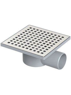 Yer Süzgeci Kare 15X15 cm 70 mm Yandan Çıkışlı