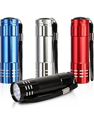 Hype Store Aee® 3 Adet Pilli Fener Metal Mini 9 Ledli Acil Durum Enerji Krizi Deprem Çantası Kamp