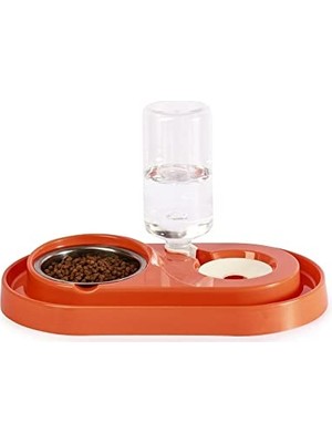 Hype Store Hazneli Kedi-Köpek Mama ve Su Kabı Seti 1000ML Turuncu