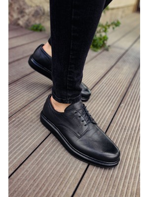 CH003  Dst Classica Pelle Di Cuoio Erkek Ayakkabı Sıyah