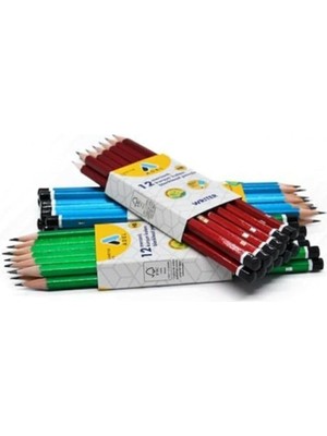 Hype Store Adel 12’li Köşeli Mercanlı Kurşun Kalem, Hb Derece, Kolay Açılır, Dayanıklı Gövde, Uç Kırılmasına Di