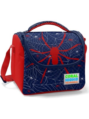 Hype Store Lacivert Kırmızı Örümcek Baskılı Erkek Çocuk Beslenme Çantası