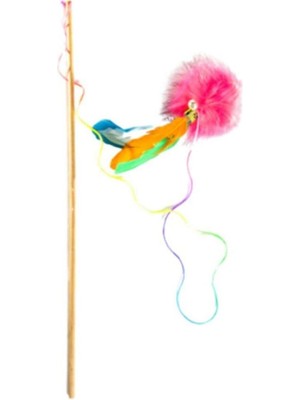 Hype Store Bypet Tüylü Çıngırak Zilli Ponponlu Kedi Oltası