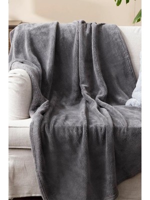 Hype Store Wellsoft Battaniye, Antrasit Televizyon Battaniyesi, Peluş, Polar Battaniye, Çift Kişilik 220 * 230