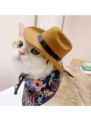 Hype Store Komik Evcil Kedi Kovboy Şapkası